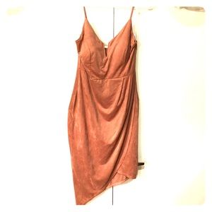 Mauve hip hugger curve inducing Asymmetrical Dress